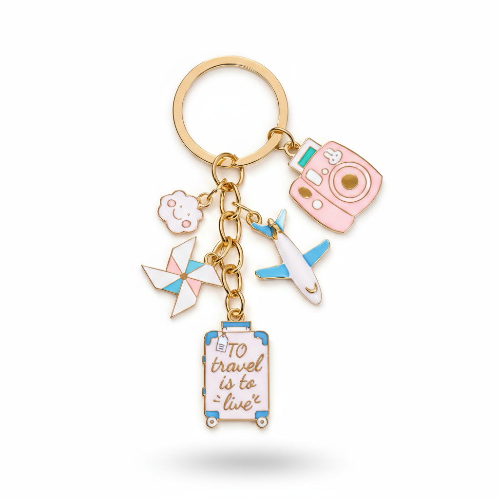 Airplane & Luggage Keychain