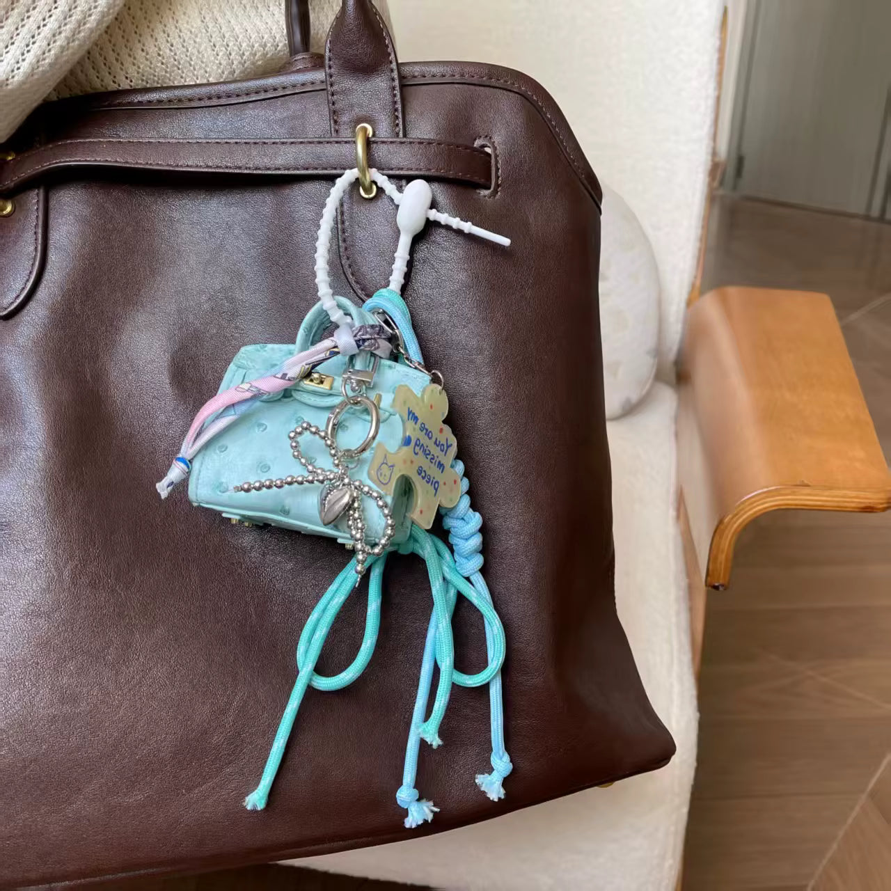 Mini Birkin Bag Charm with Accessories