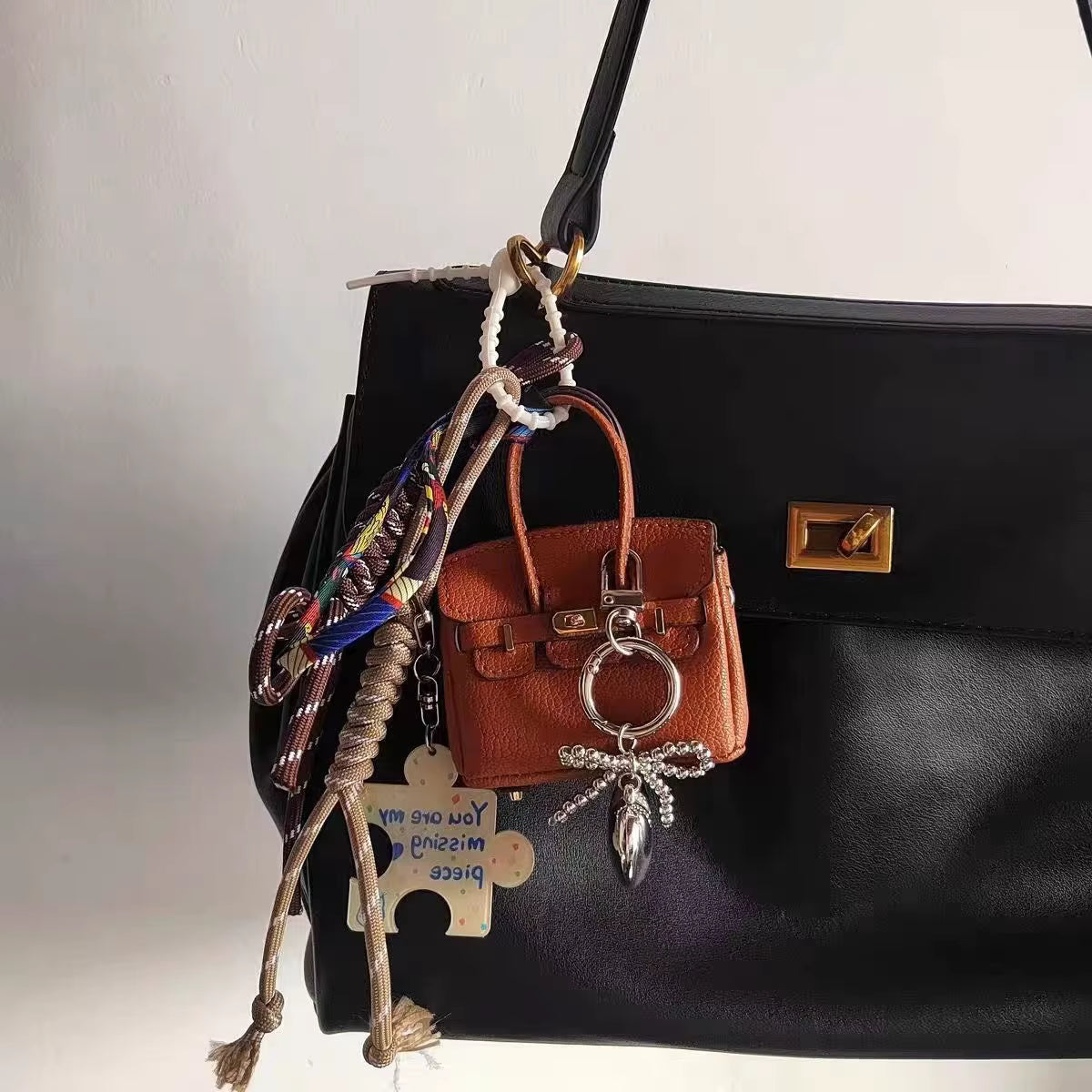 Mini Birkin Bag Charm with Accessories