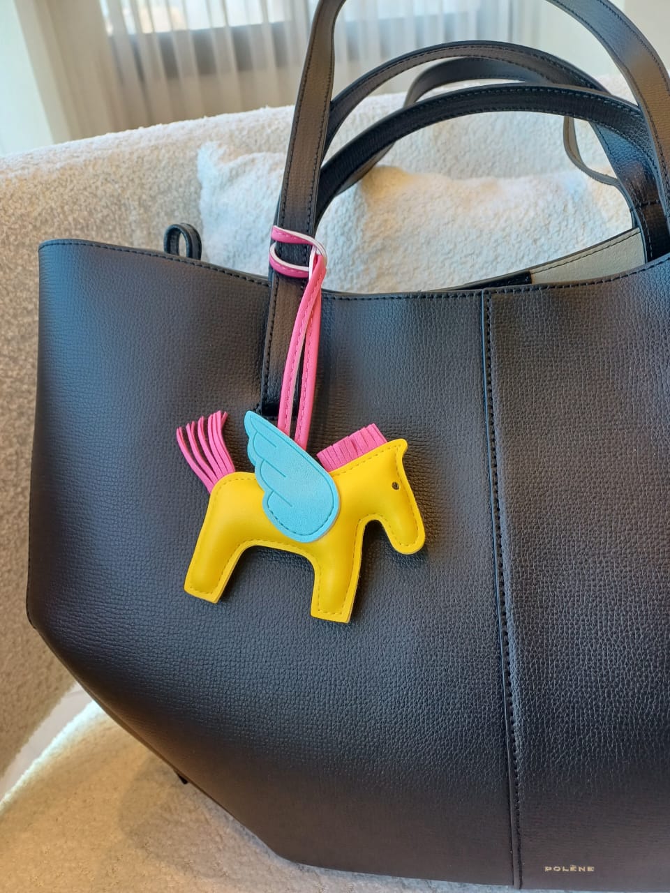 Flying Horse Charm – Yellow/Pink