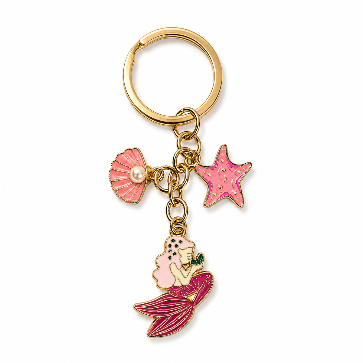 Pink Starfish & Shell Charm