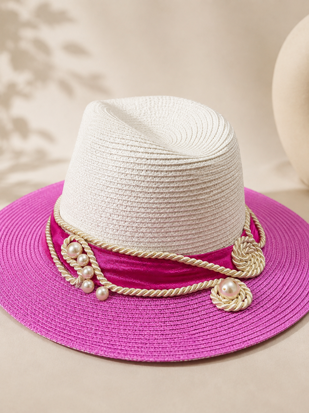 Pink Pearl Straw Hat
