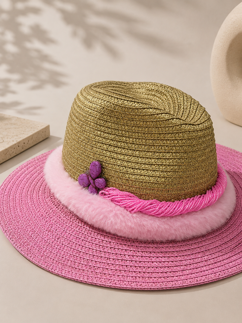 Pink Elegance Straw Hat