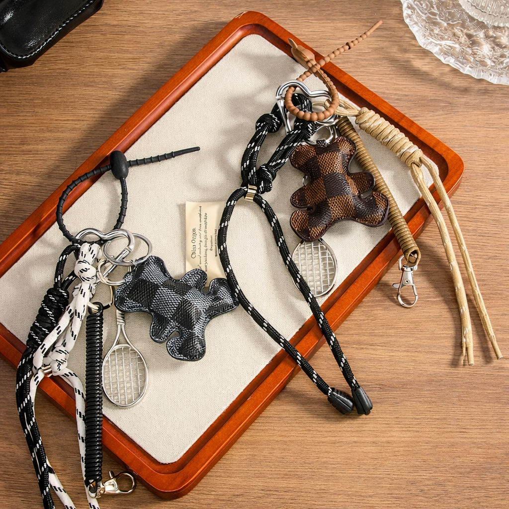 Checkered Teddy Charm