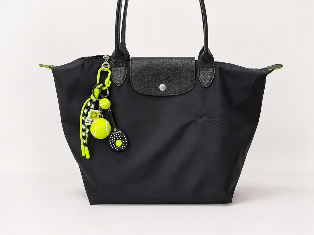 Double Padel Ball Charm - Black