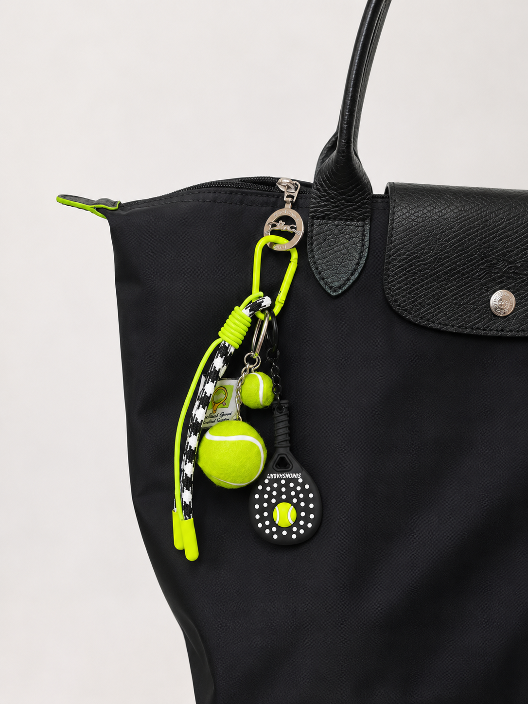 Double Padel Ball Charm - Black