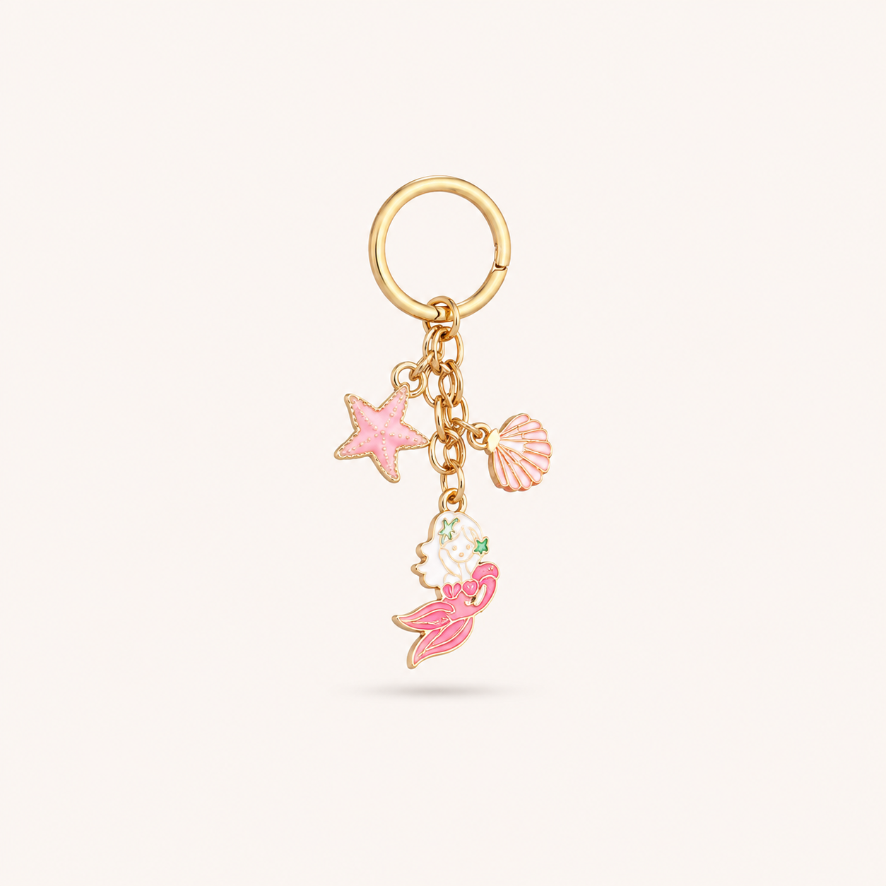 Pink Starfish & Shell Charm