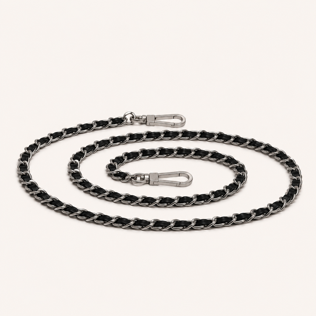 Black & Silver Chain Bag Strap