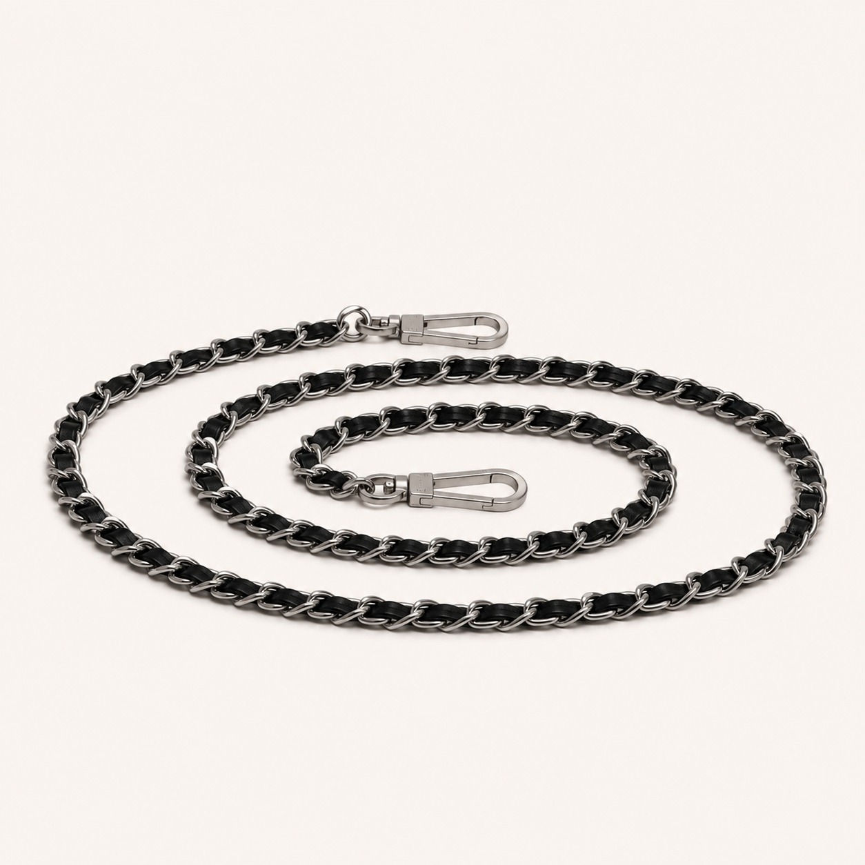 Black & Silver Chain Bag Strap
