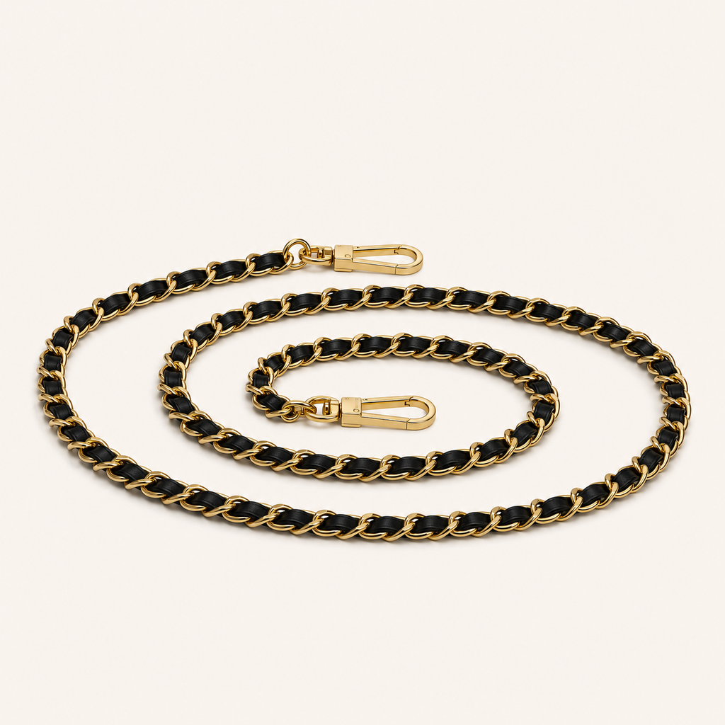 Black & Gold Chain Bag Strap