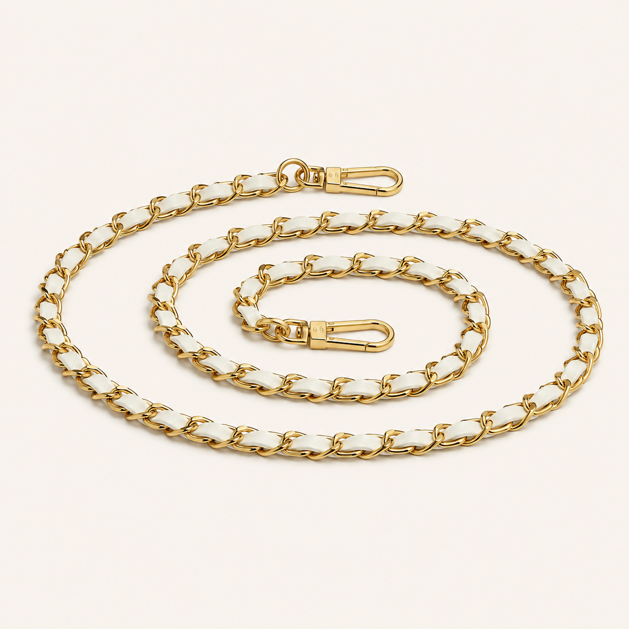 White & Gold Chain Bag Strap