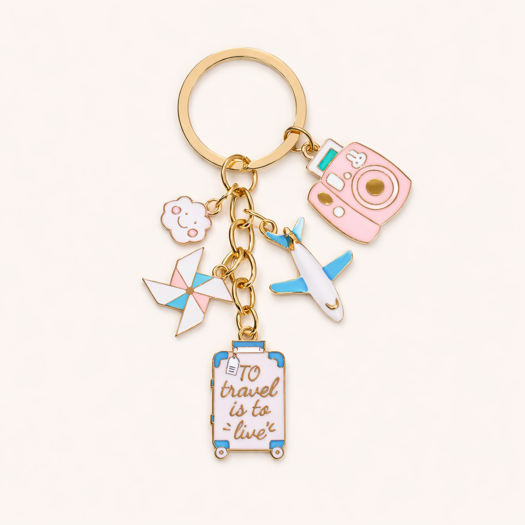Airplane & Luggage Keychain