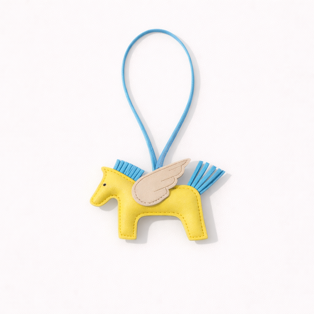 Flying Horse Charm – Blue, Yellow & Orange