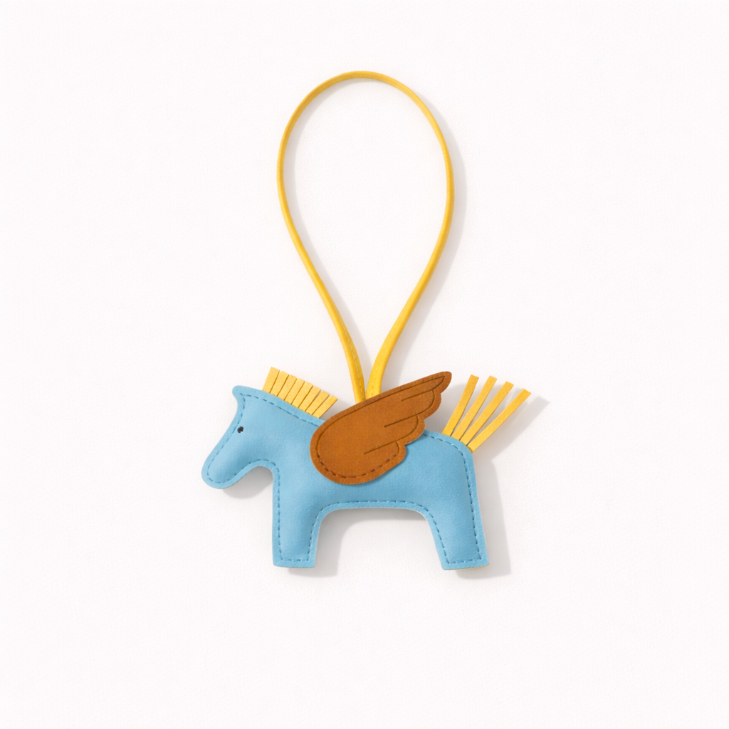 Flying Horse Charm – Blue, Yellow & Orange
