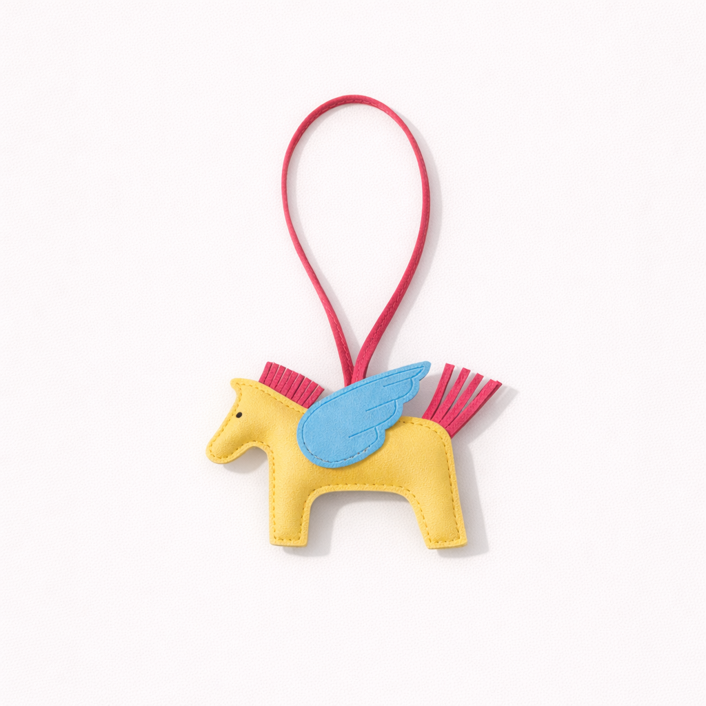 Flying Horse Charm – Blue, Yellow & Orange