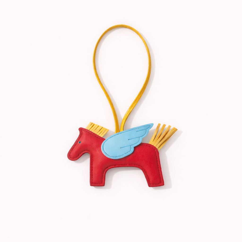 Flying Horse Charm – Pink, Red & Purple