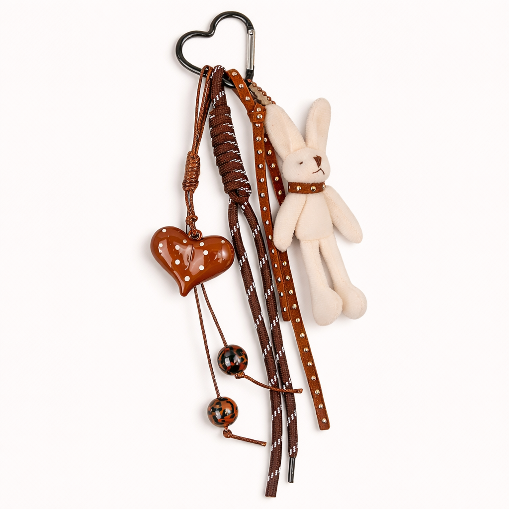 White Bunny & Heart Charm