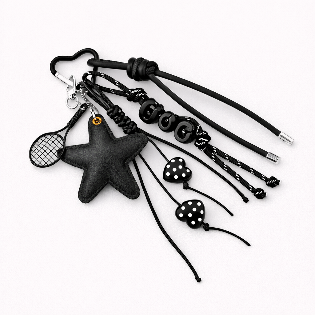 Black Star & Racket Charm