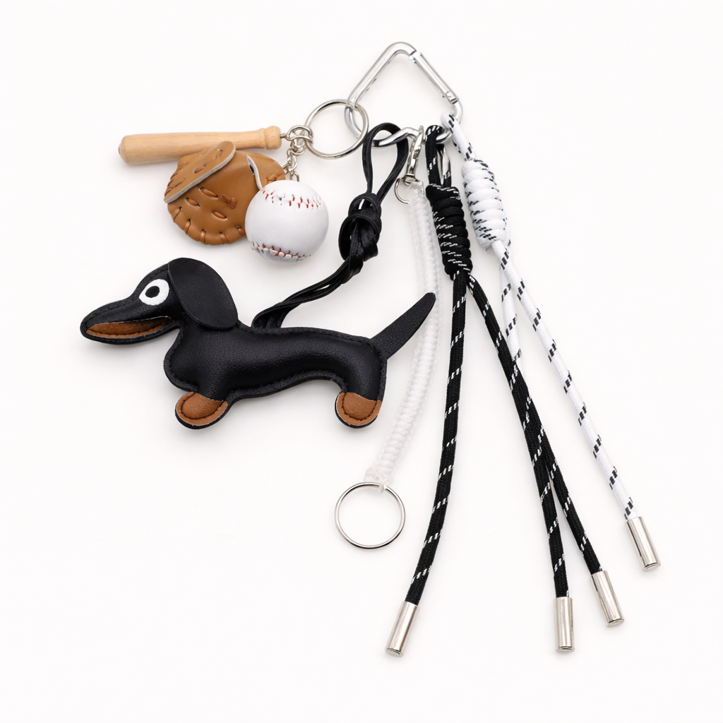 Dachshund & Baseball Charm