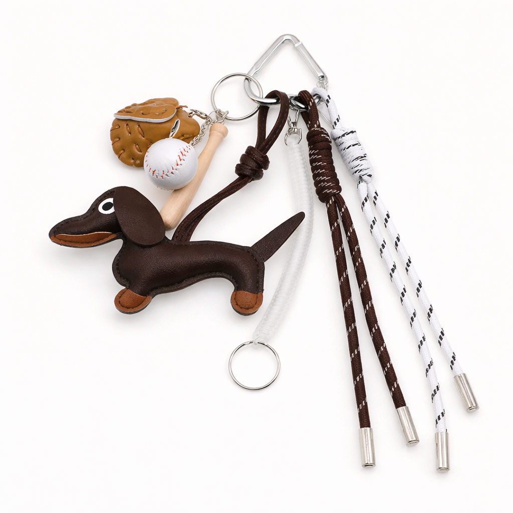 Dachshund & Baseball Charm
