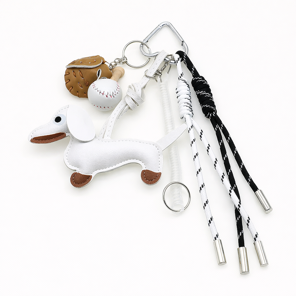 Dachshund & Baseball Charm