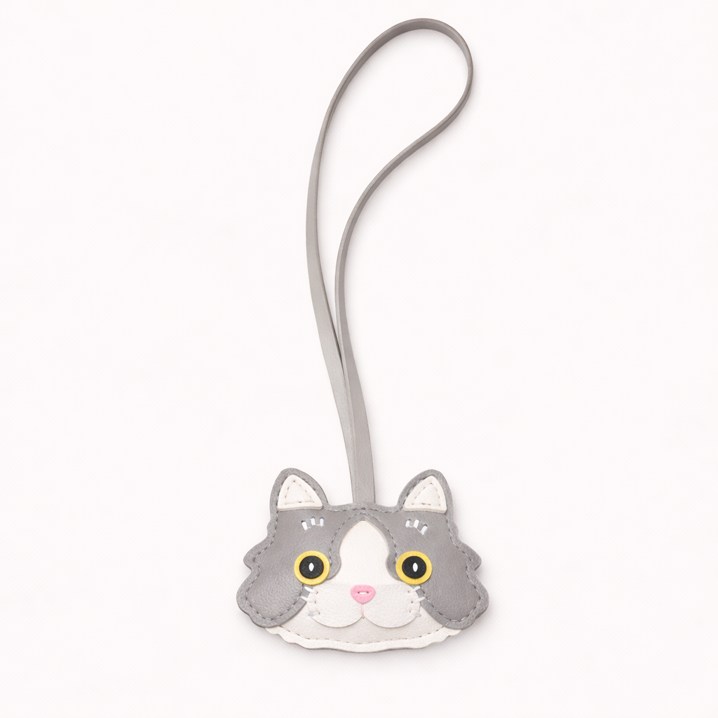 Cat Face Charm - Gray
