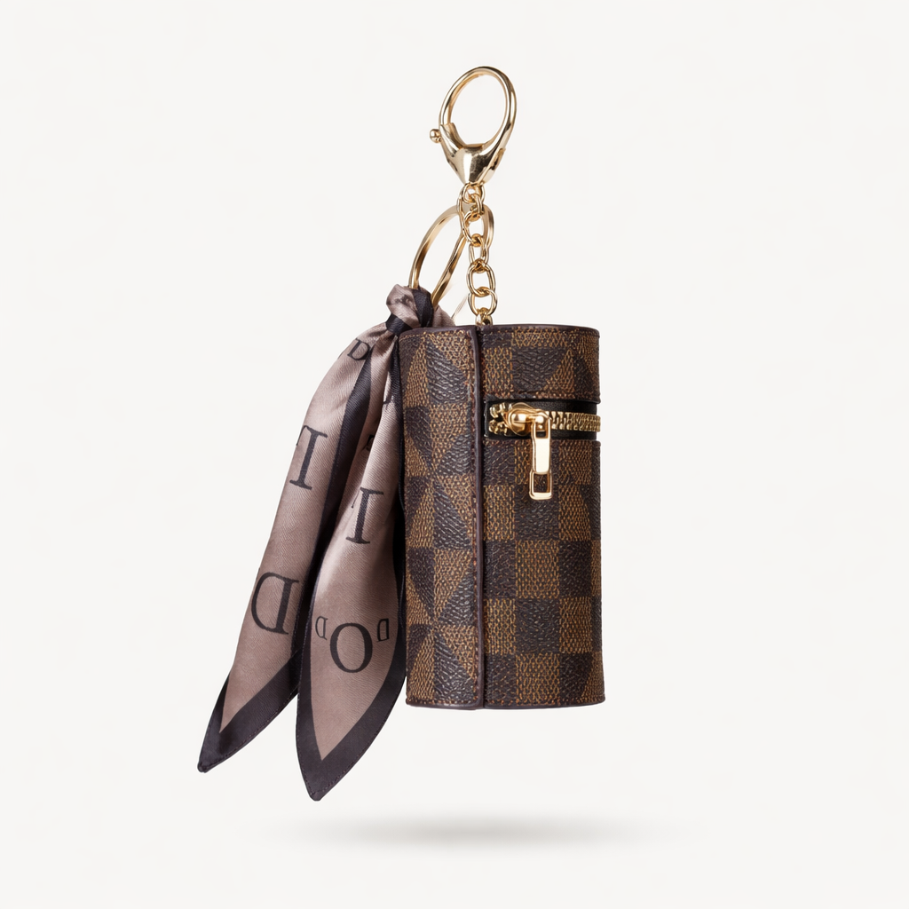 Checkered Lipstick Bag Charm