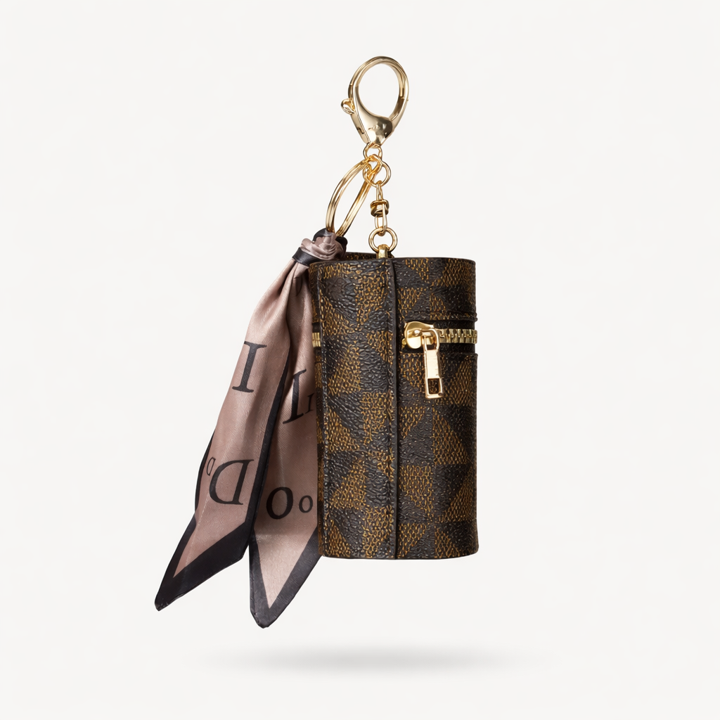 Checkered Lipstick Bag Charm