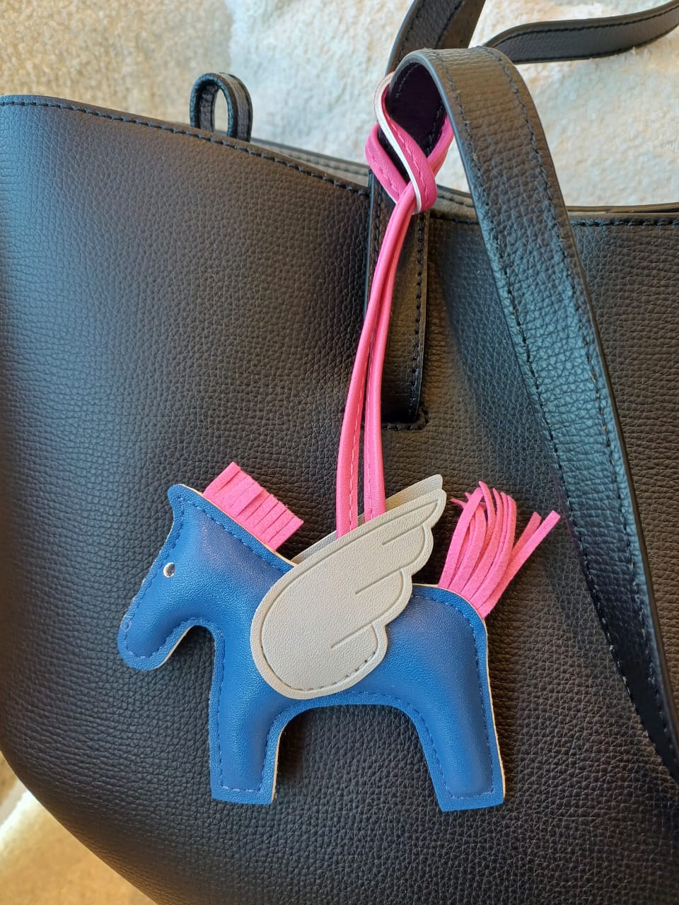 Flying Horse Charm – Blue/Pink