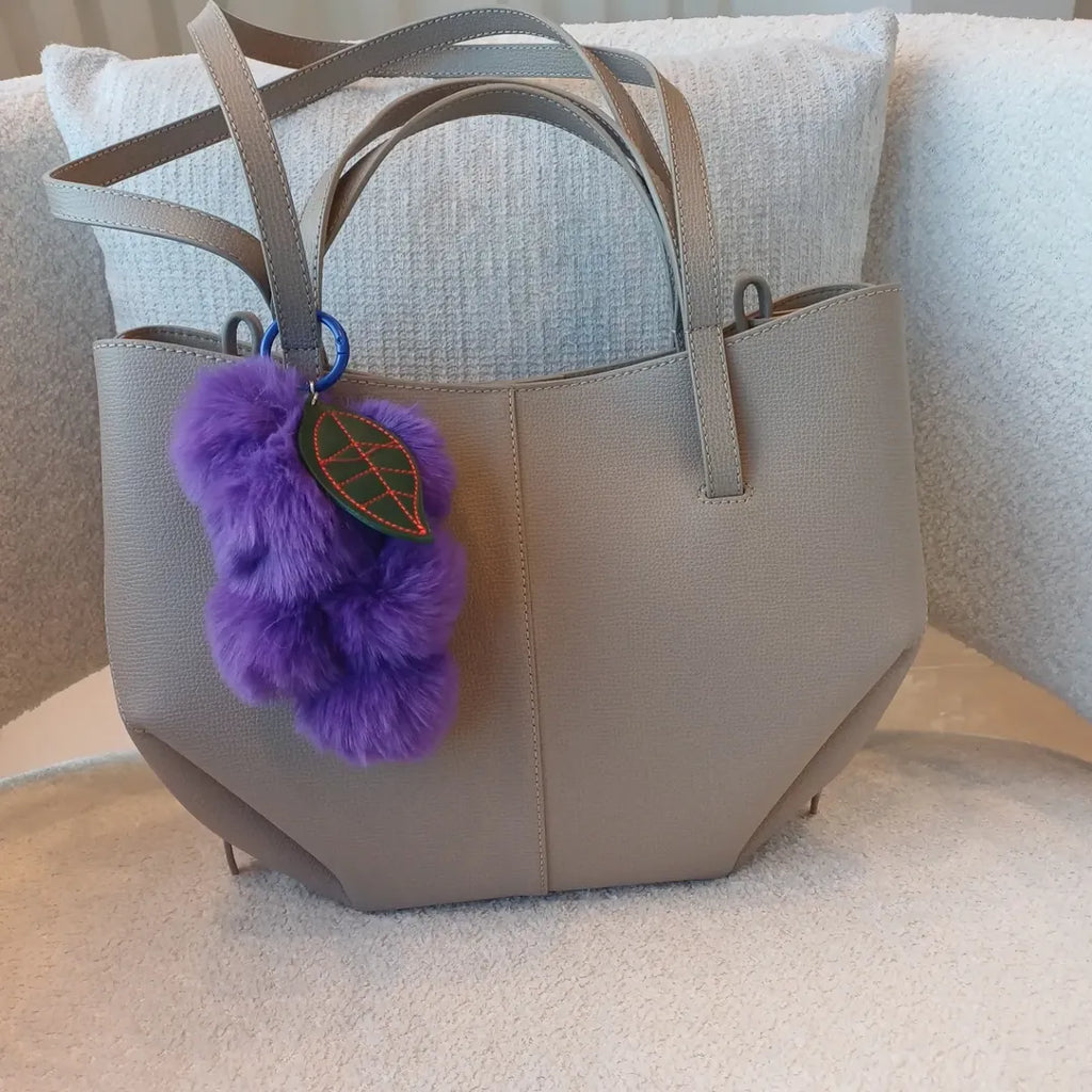 Leaf + Plushy Balls Charm – Purple