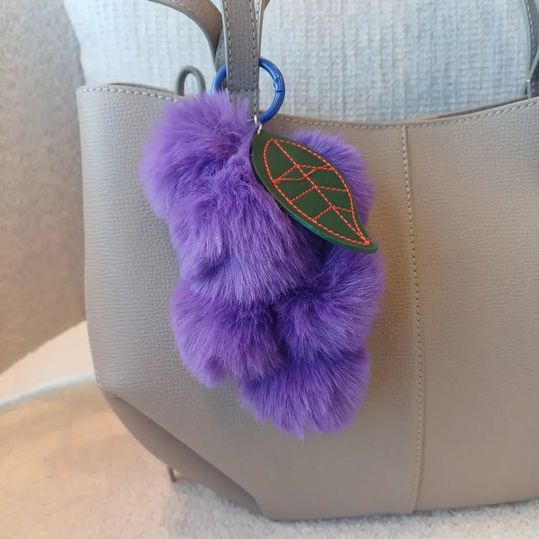 Leaf + Plushy Balls Charm – Purple