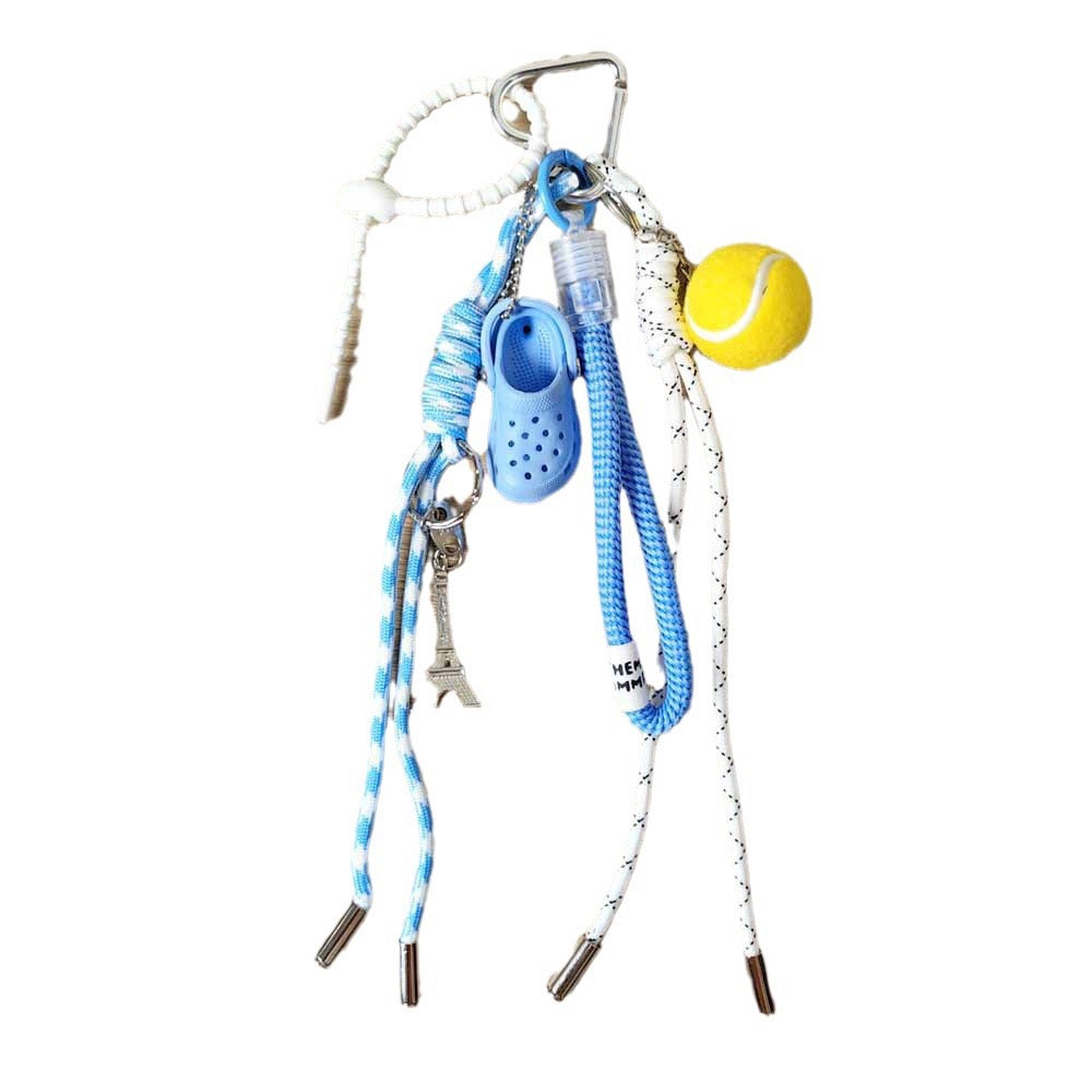Tennis Ball, Blue Crocs & Eiffel Tower Bag Charm