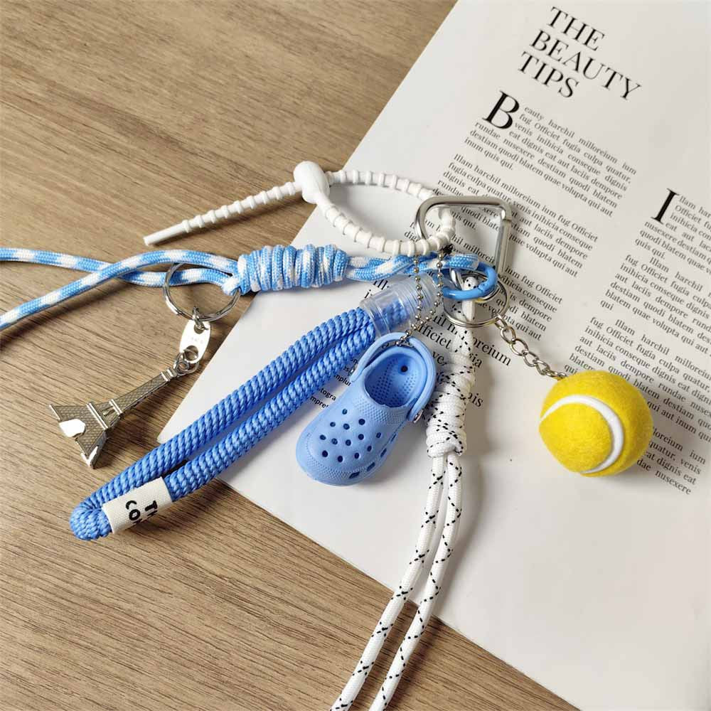 Tennis Ball, Blue Crocs & Eiffel Tower Bag Charm
