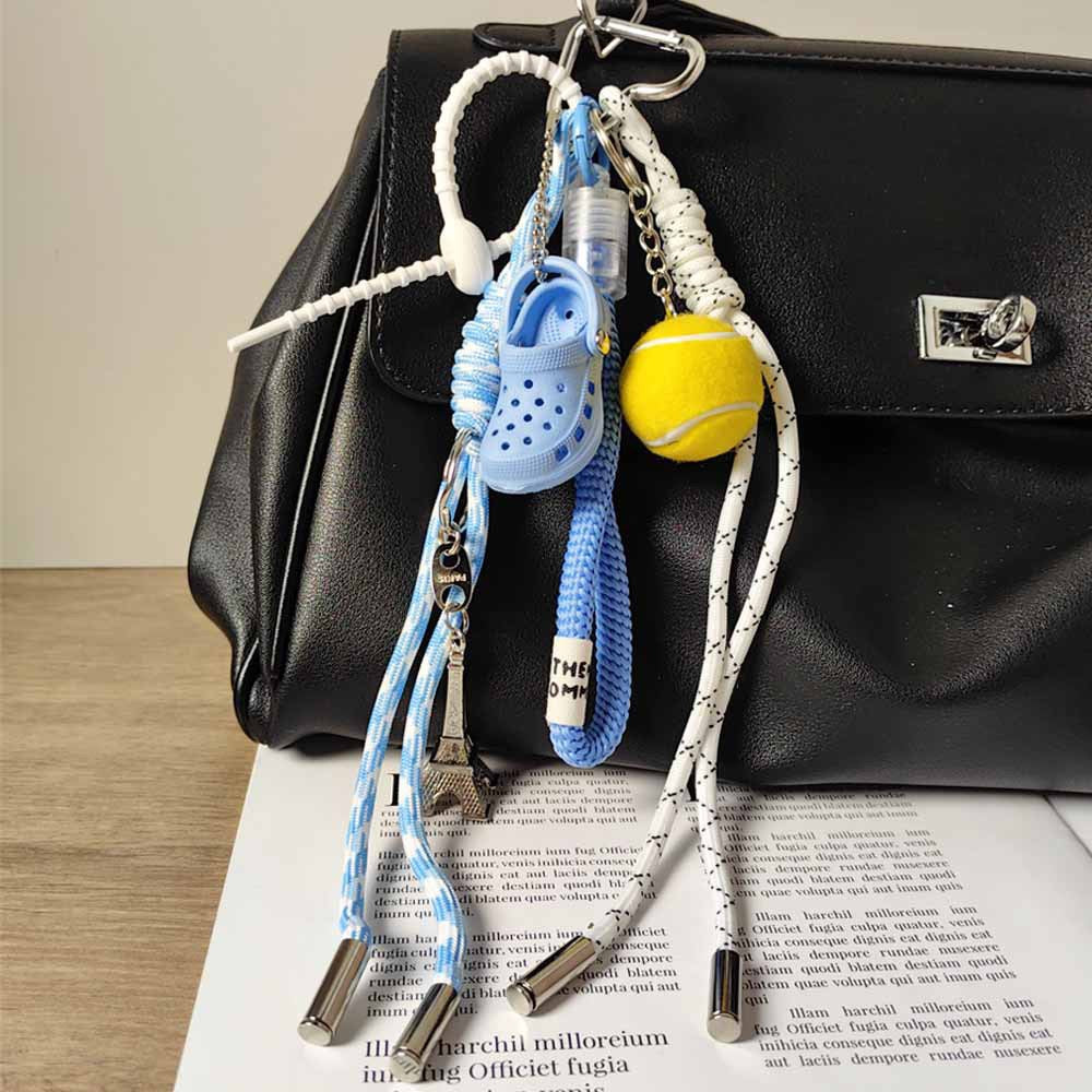 Tennis Ball, Blue Crocs & Eiffel Tower Bag Charm