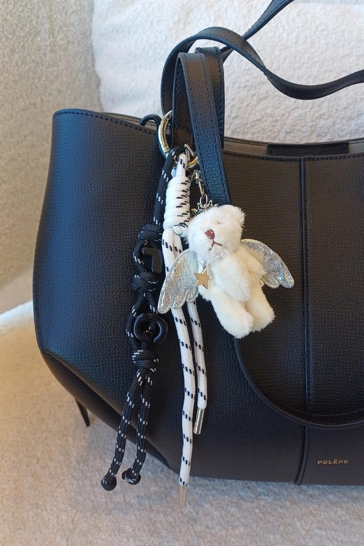 Bear Angel Charm – White