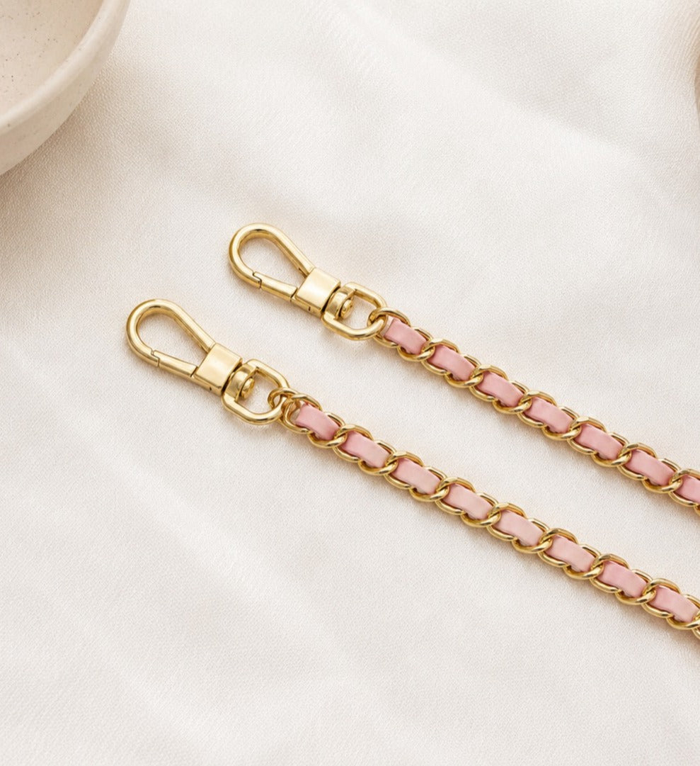 Pink & Gold Chain Bag Strap
