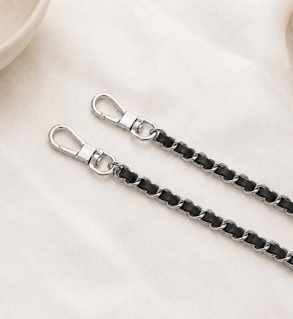 Black & Silver Chain Bag Strap