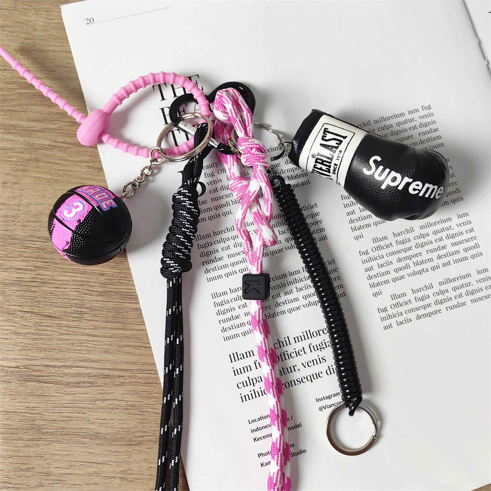 Black Basketball &amp; Supreme Boxing Gloves Bag Charm