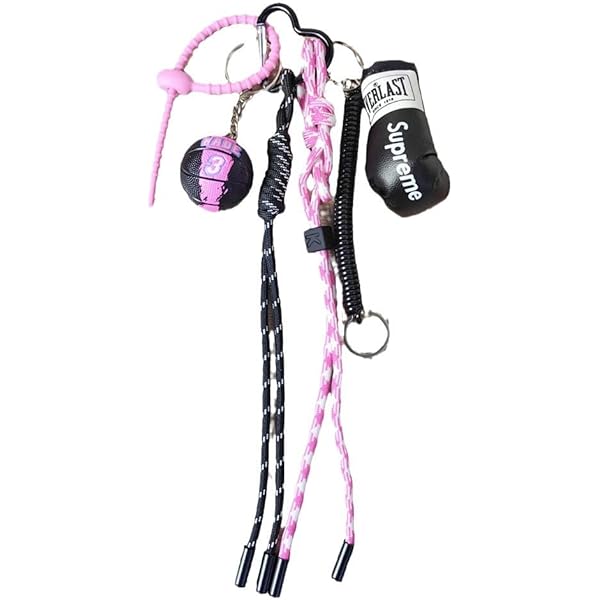 Black Basketball &amp; Supreme Boxing Gloves Bag Charm